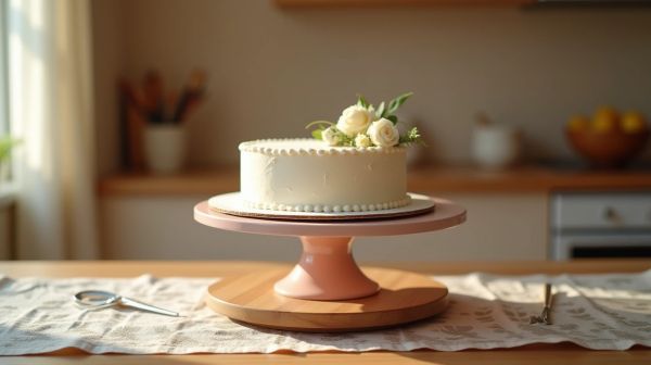 Cessez de galérer en décorant vos gâteaux avec un plateau tournant